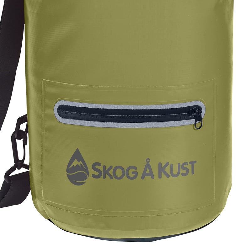 Skog Ã… Kust DrySak - Roll Top Waterproof Bag for Travel & Outdoors - 20L Army Green - Image 4